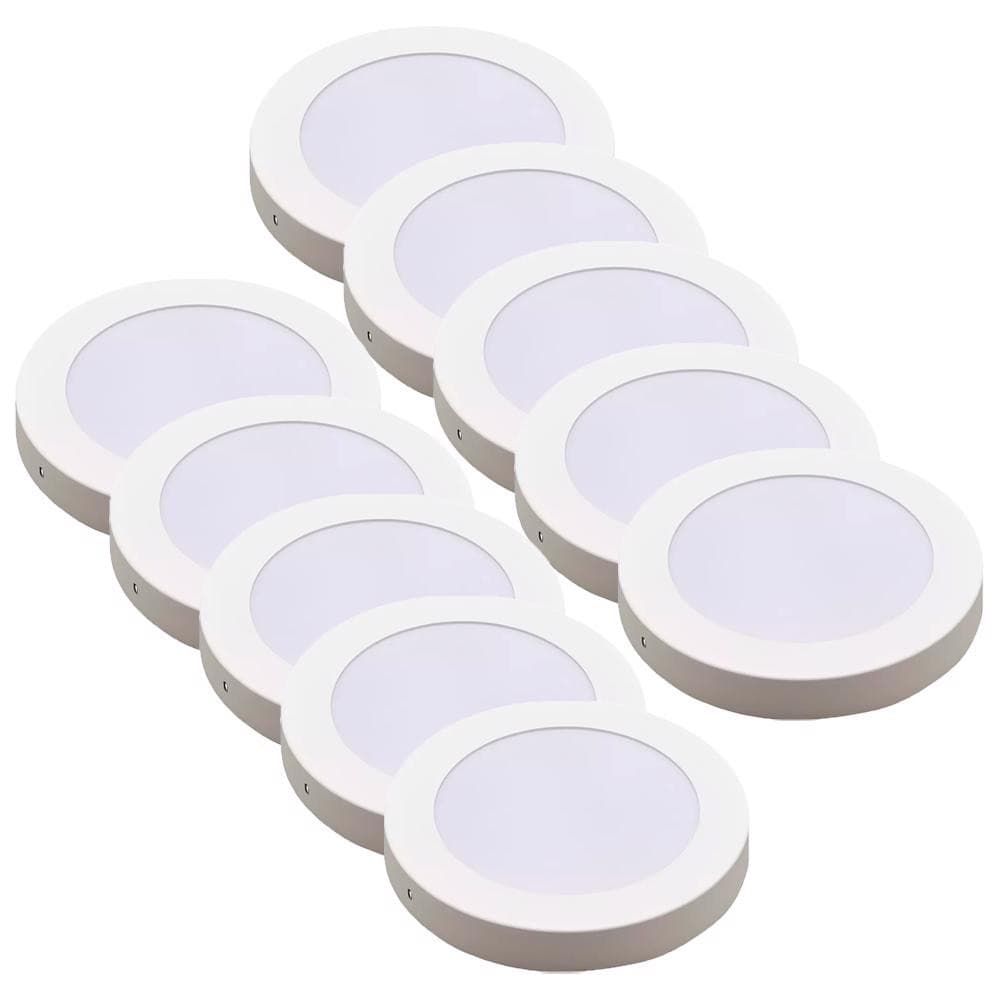 Kit Luminária Plafon LED Redondo de Sobrepor 24W - 4000K Com 10 Unidades (520,0052) - Noll LED