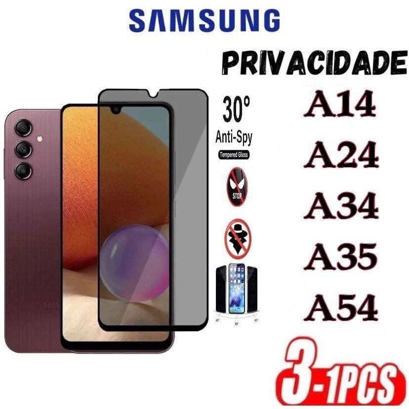 Película Privacidade 3D Anti Spy Samsung A Todos os modelos A14 / A24 / A34 / A35 / A54