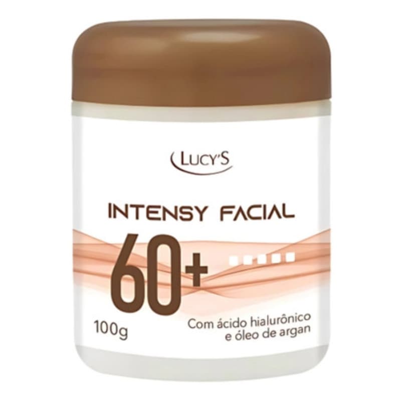 Creme anti-idade para o rosto 60 anos com vitamina E colageno acido hialuronico e oleo de argan anti rugas 100 gr lucys