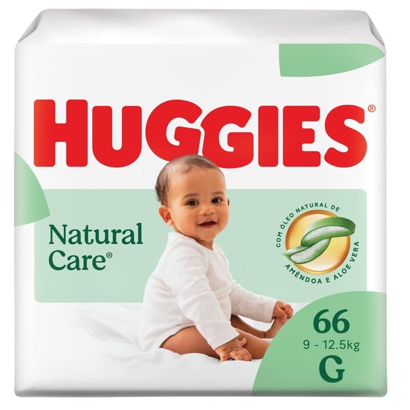 Fralda Descartável Huggies Premium Natural Care G 66 Un