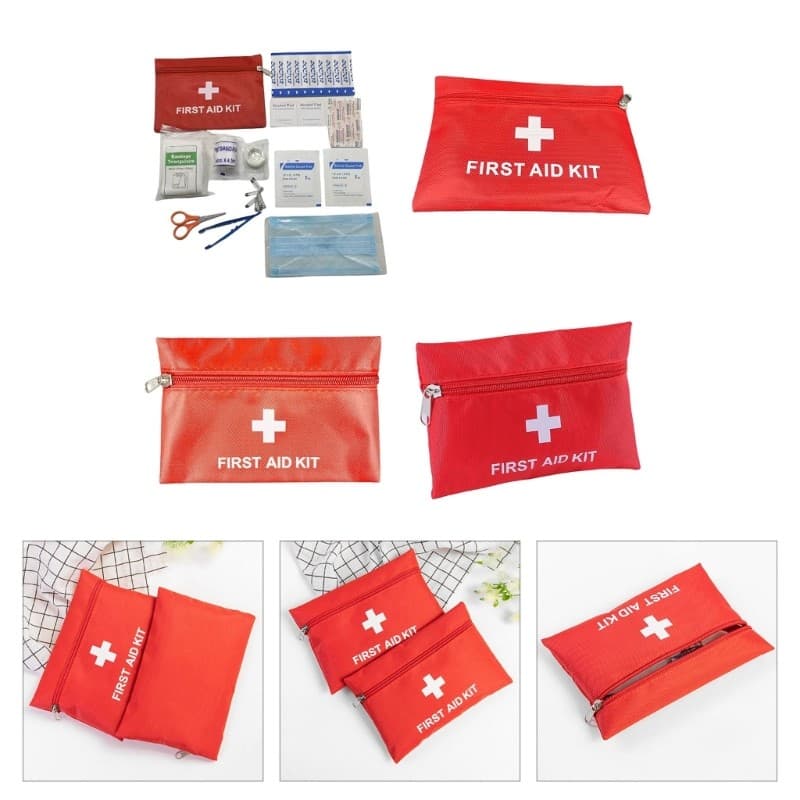 * 12 Unidades Kits Primeiros Socorros Ar Portátil Saco Armazenamento Externo Emergência Duradouro