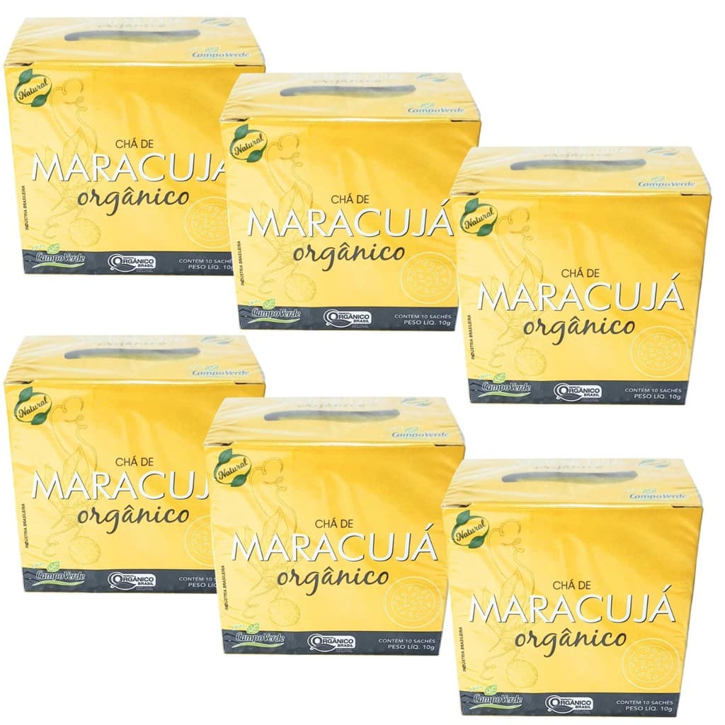 Chá Maracujá Frutos Orgânico Kit 6 Caixas Campo Verde