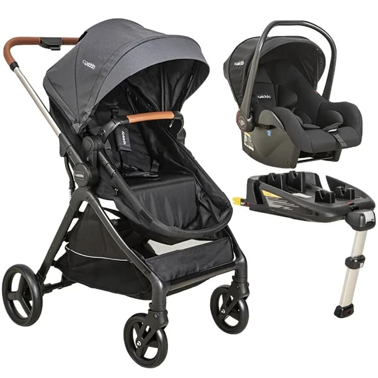 Carrinho de Bebê Speedy Com Bebe Conforto E Base Isofix Melange Grafite - Kiddo