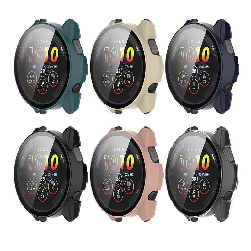 Capa Case com vidro temperado para Smartwatch compatível Garmin Forerunner 165 Garmin Forerunner 965