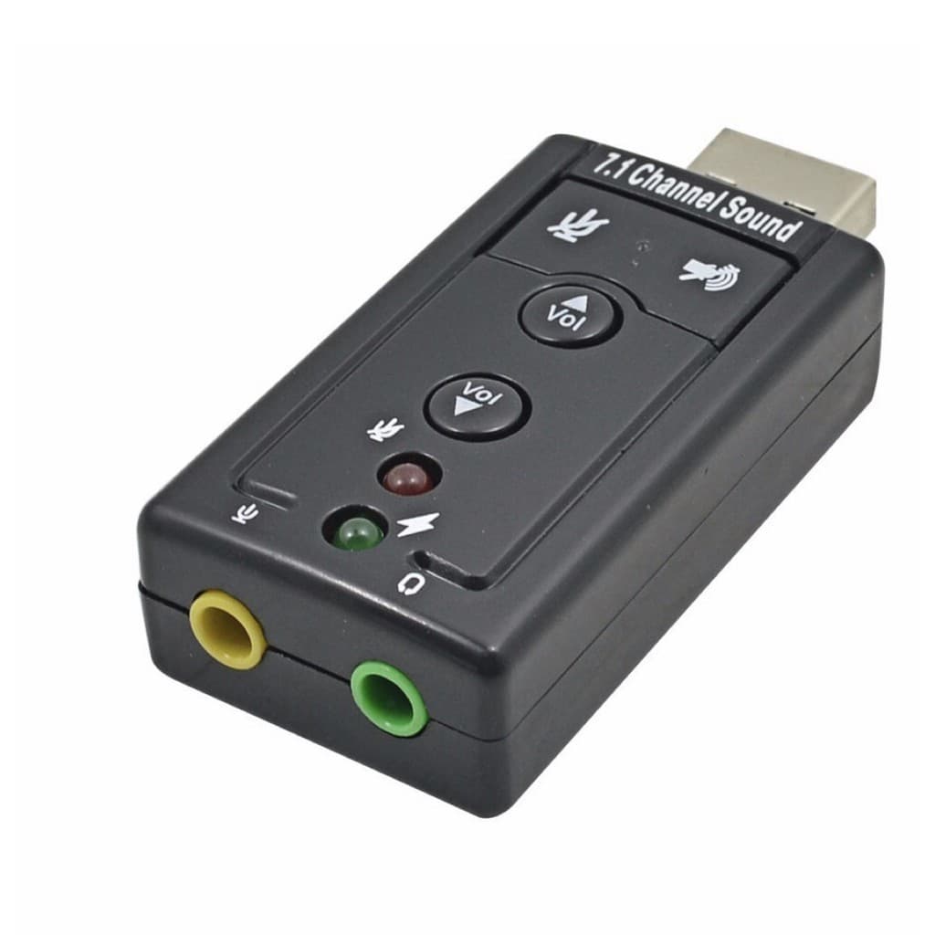 Placa De Som Adaptador Usb 7.1 Canais Áudio 3d Sound Fone Pc