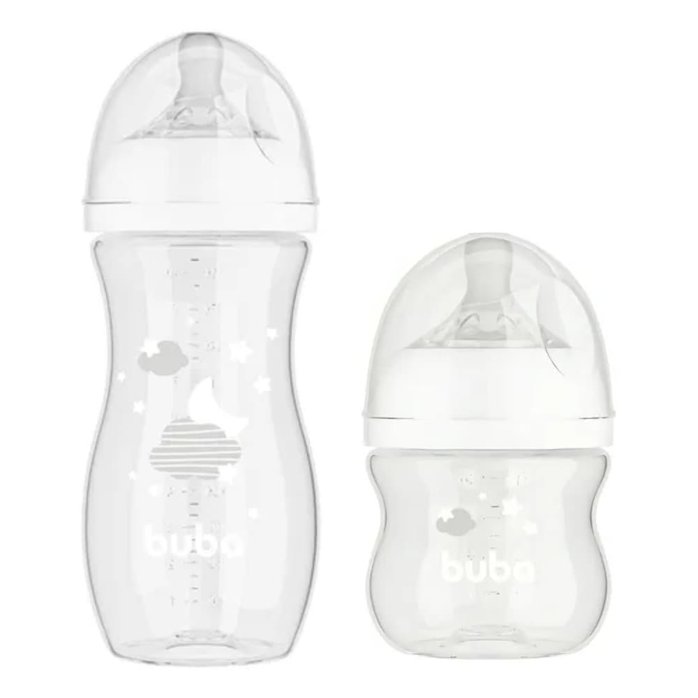 KIT C/ 2 MAMADEIRAS EASY FLOW NUVEM BRANCA 120ML E 330ML