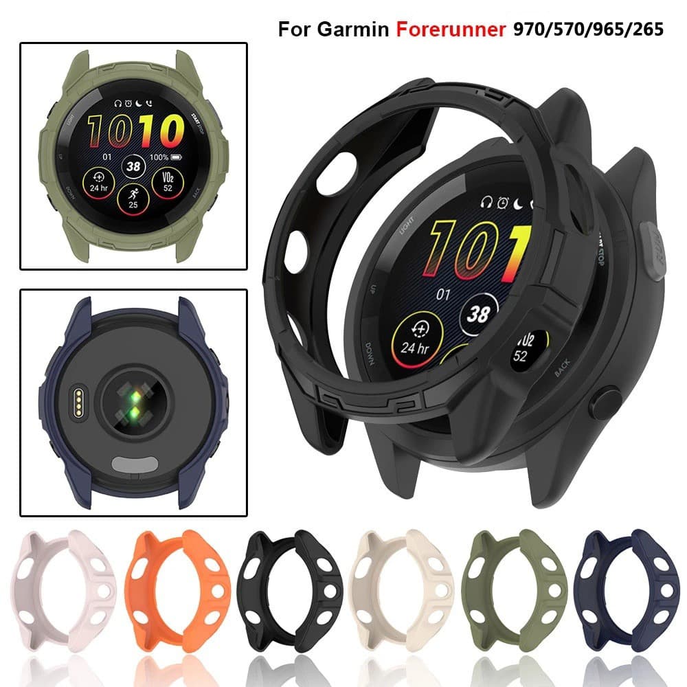 Para Garmin Forerunner 970 570 265 965 Macio TPU Caso Protetor De Tela Smartwatch Relógio Inteligente Anti-Risco Capa Pr