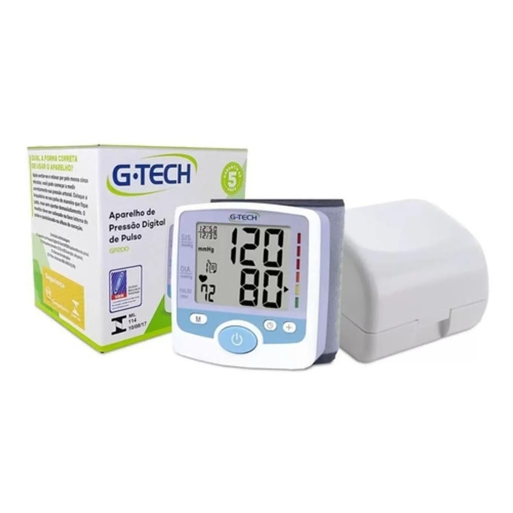 Aparelho de Medir Pressão Arterial de Pulso G-Tech Tensiômetro Digital