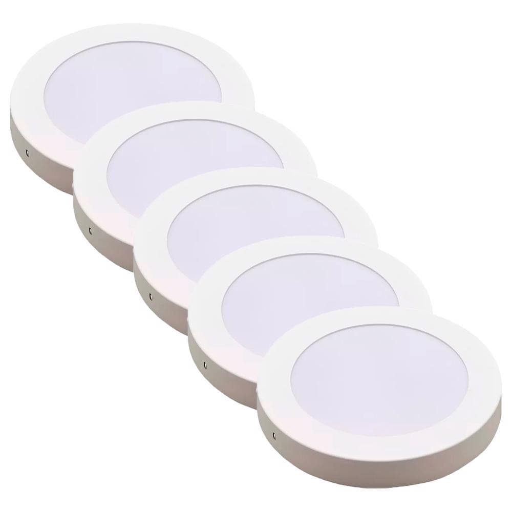 Kit Luminária Plafon LED Redondo de Sobrepor 24W - 4000K Com 5 Unidades (520,0052) - Noll LED