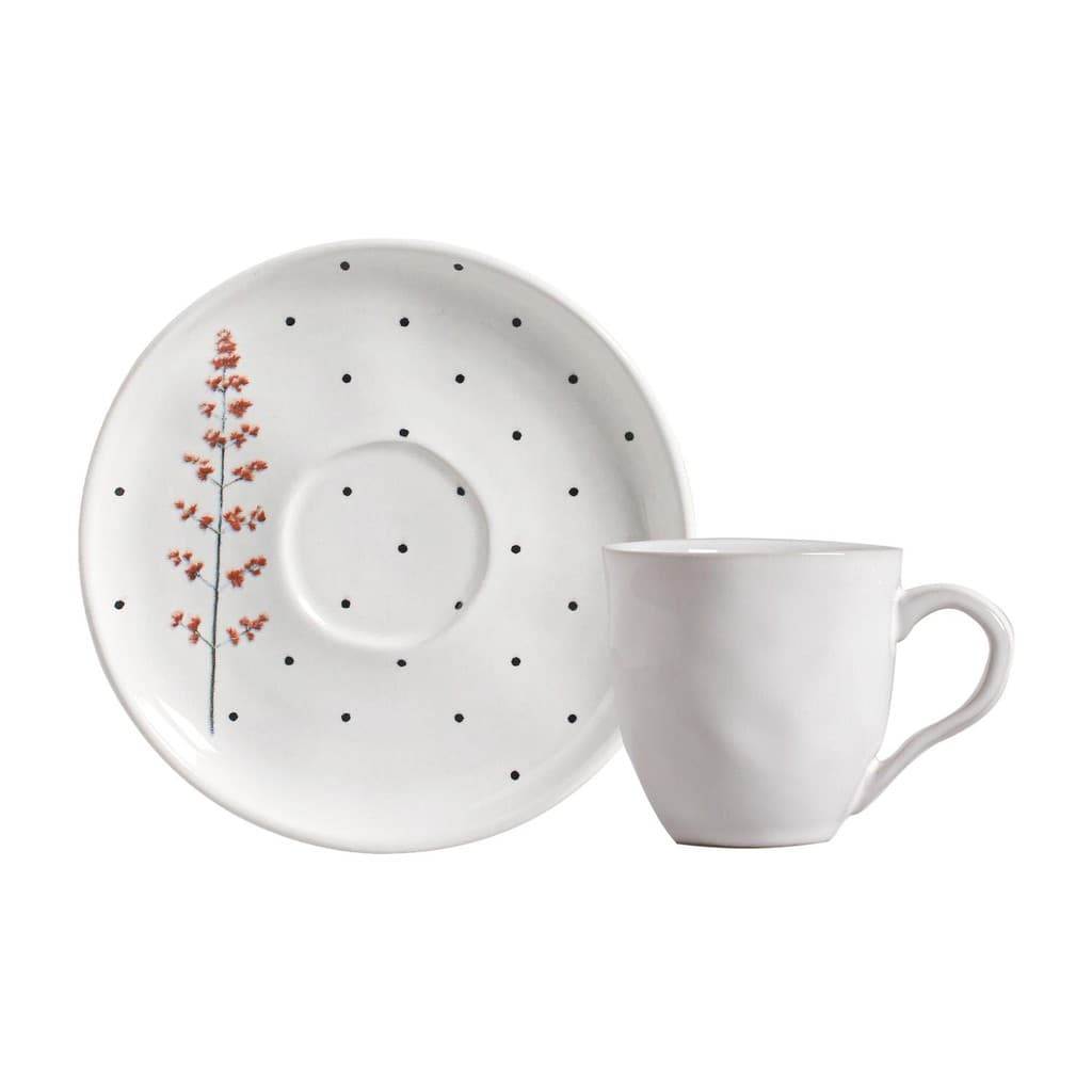 Conjunto com 6 Xícaras De Chá Orgânico 170ml com 6 Pires Bio Floralis