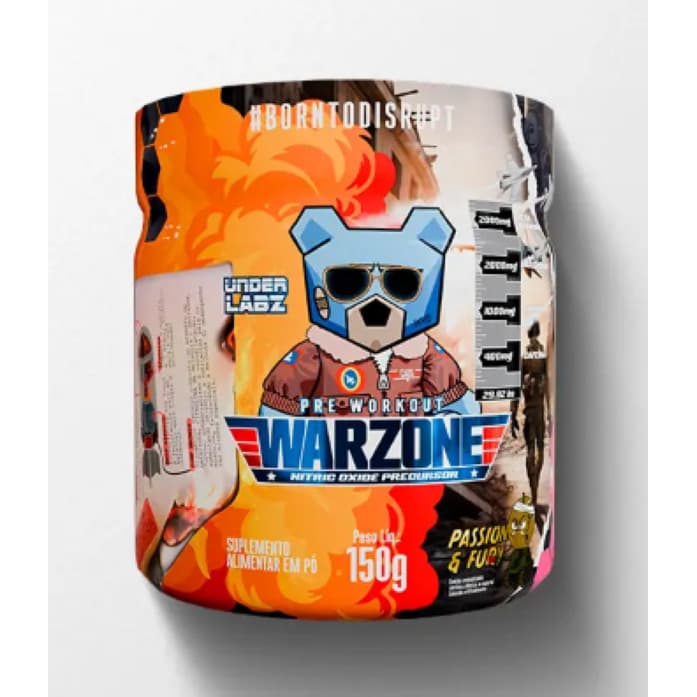 Pré Treino Warzone 150g Under Labz Beta Alanina Cafeína