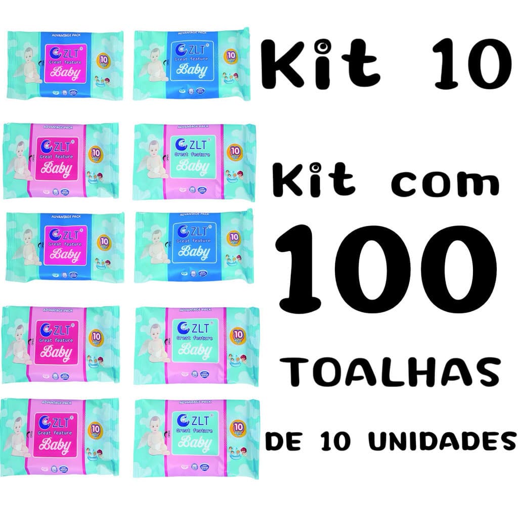 10 pacotes de lenços umedecidos para bebês 10 folhas 14x8 cm