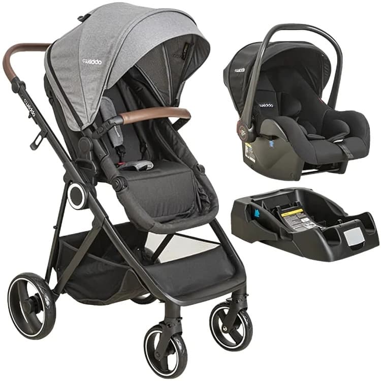 Carrinho de Bebê Cosmos Com Bebe Conforto E Base Melange Grafite - Kiddo