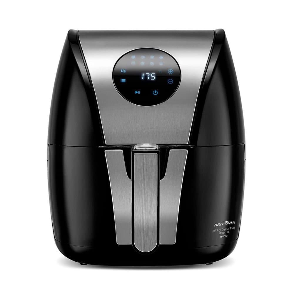 Fritadeira Elétrica Britânia Air Fryer Digital Inox 5L BFR41PI Preta / Inox 220V