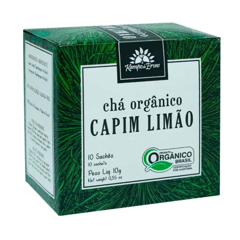 Chá Orgânico Capim limão, Capim Santo, Erva Cidreira - Kampo de Ervas
