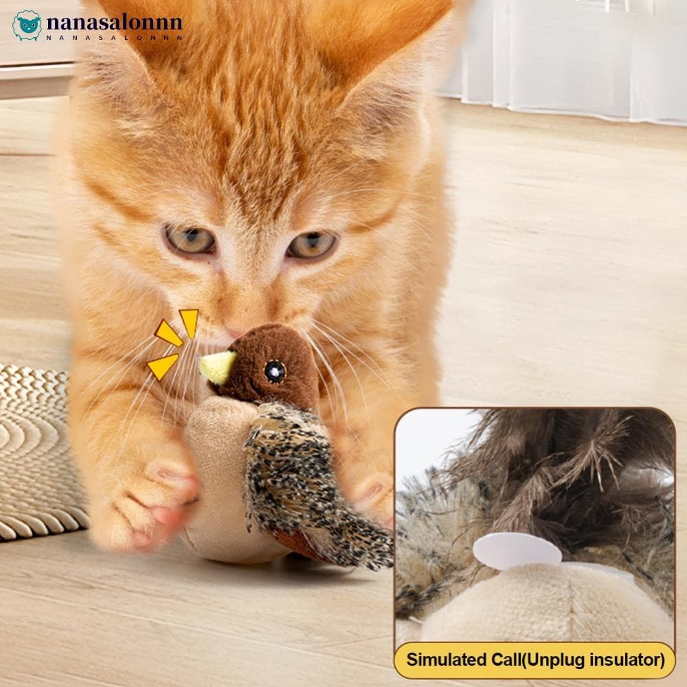 NANASALONNN Brinquedos Interativos Para Gatos , Pássaro Voador , Brinquedo Asas Batendo , Pardal , Vívidos , Simulação D