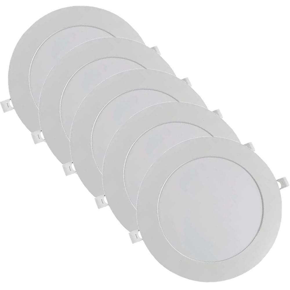 Kit Luminária Plafon LED Redondo de Embutir 24W - 3000K Com 5 Unidades (520,0043) - Noll LED