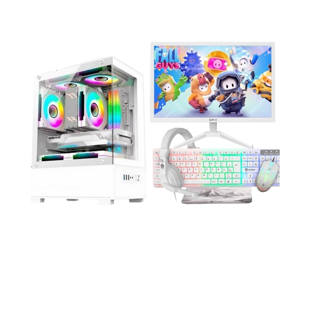 PC Gamer Branco Completo Intel i5 Memoria 16GB, Placa de vídeo GT 730,Monitor, Teclado, Mouse, Headset, Mousepad