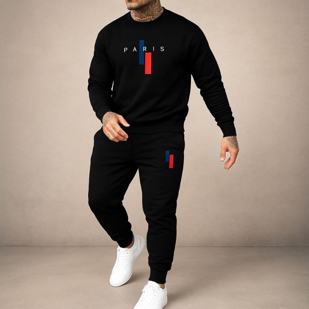 Moletom Gola Redonda Calça Moletom Conjunto Moletom Paris Confortavel Algodão