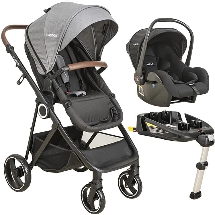 Carrinho de Bebê Cosmos Com Bebe Conforto E Base Isofix Melange Grafite - Kiddo