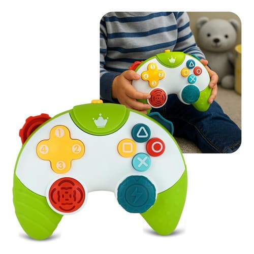 Controle Videogame Infantil Divertido Com Som Luz Educativo