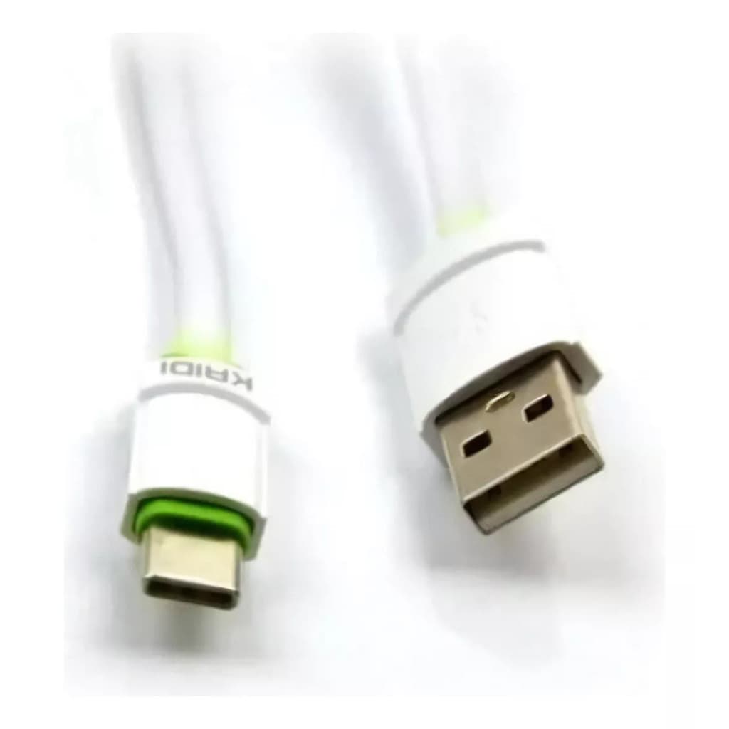 Kaidi Cabo Usb Tipo C, 2 Metros, Carga Rápida Kd-327c Cor Branco