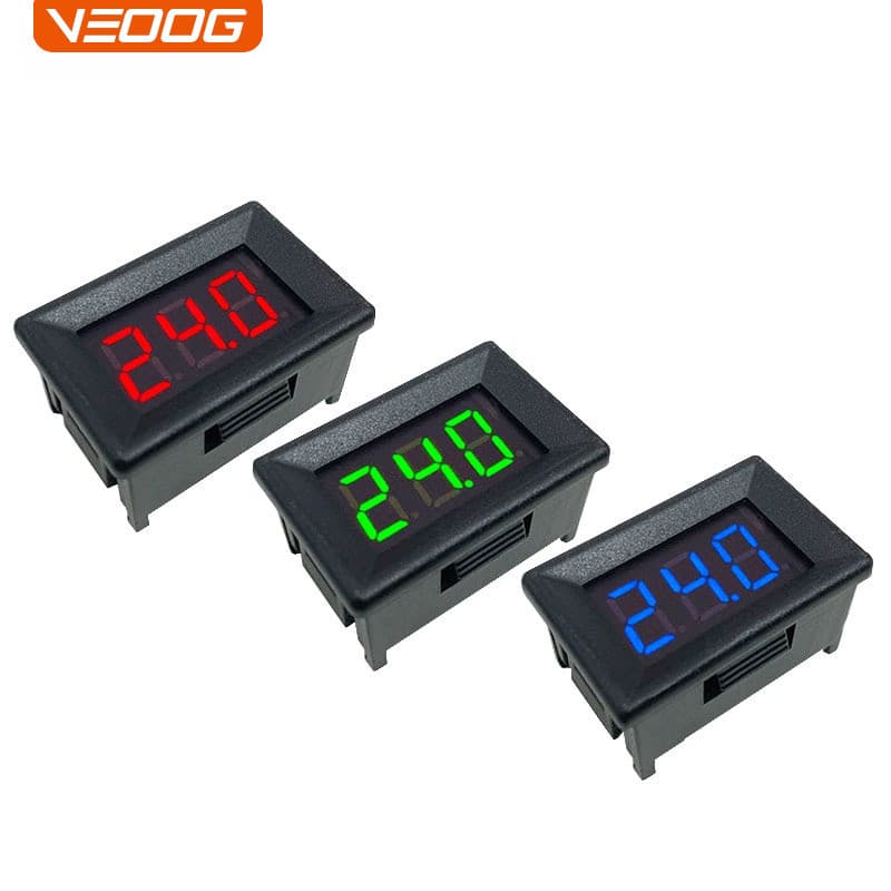 1 cm com estojo LED Display Digital DC dois fios DC4.5-30V voltímetro proteção de conexão reversa com capa protetora