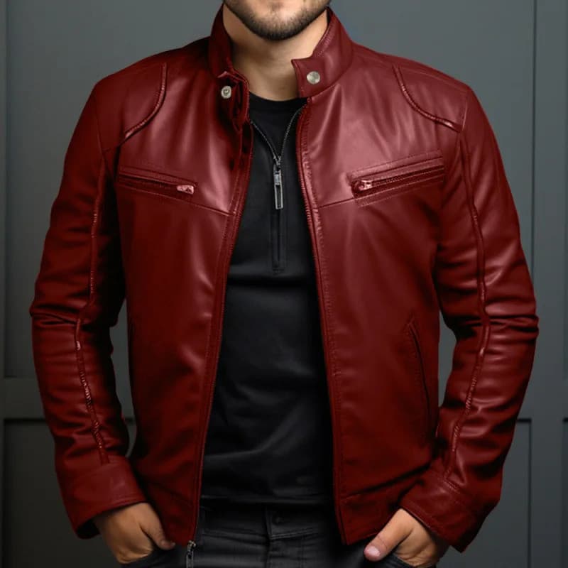 Jaqueta Masculina De Couro Empresarial Colwao Para Outono E Inverno Com Gola Alta Casual Homens