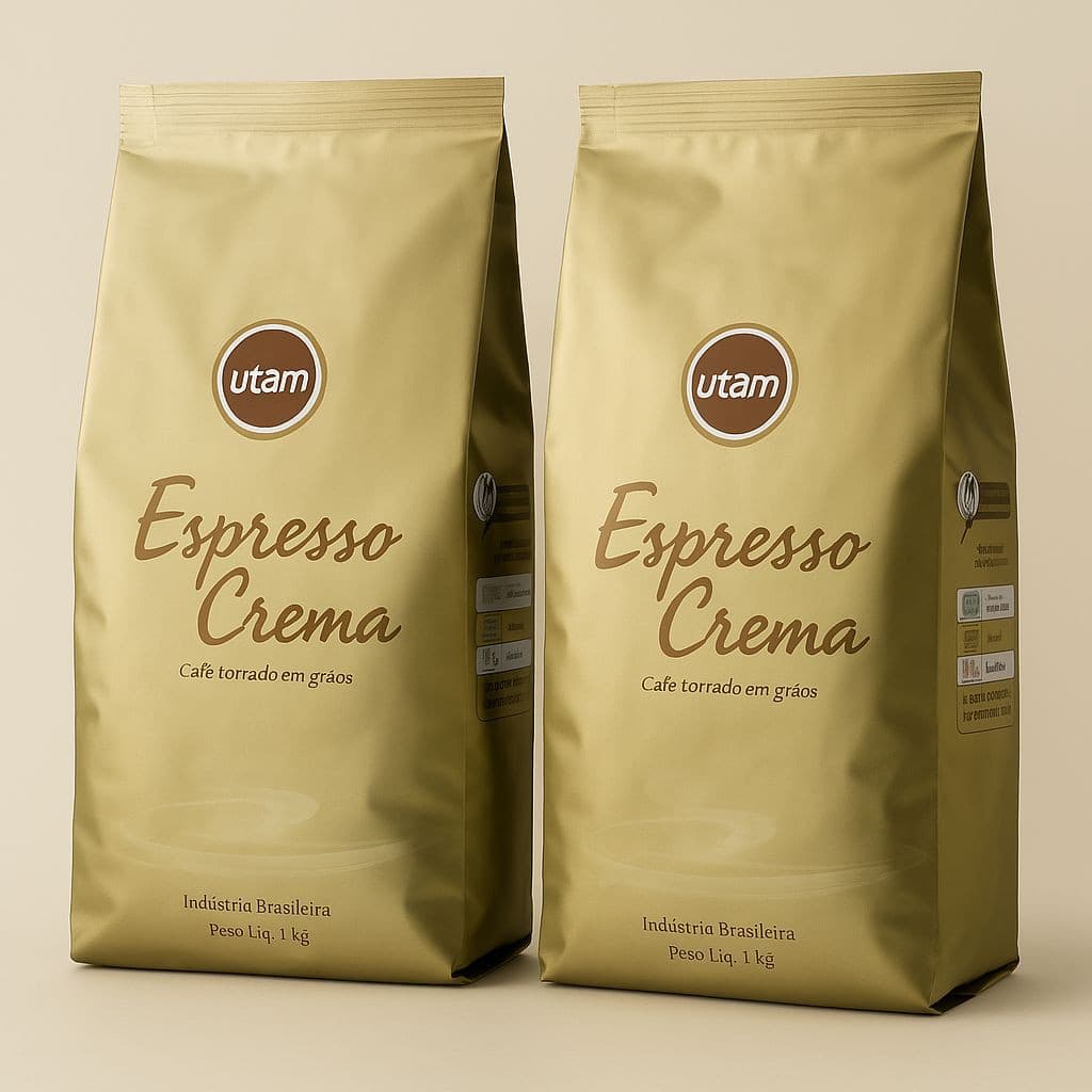 Kit 2 Café Utam Espresso Crema Em Grãos Embalagem 1 Kg Cada