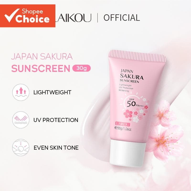 L AIKOU Sakura W Batendo Protetor Solar Proteção UV SPF50 PA + + Leve Iluminando O Tom Da Pele 30g