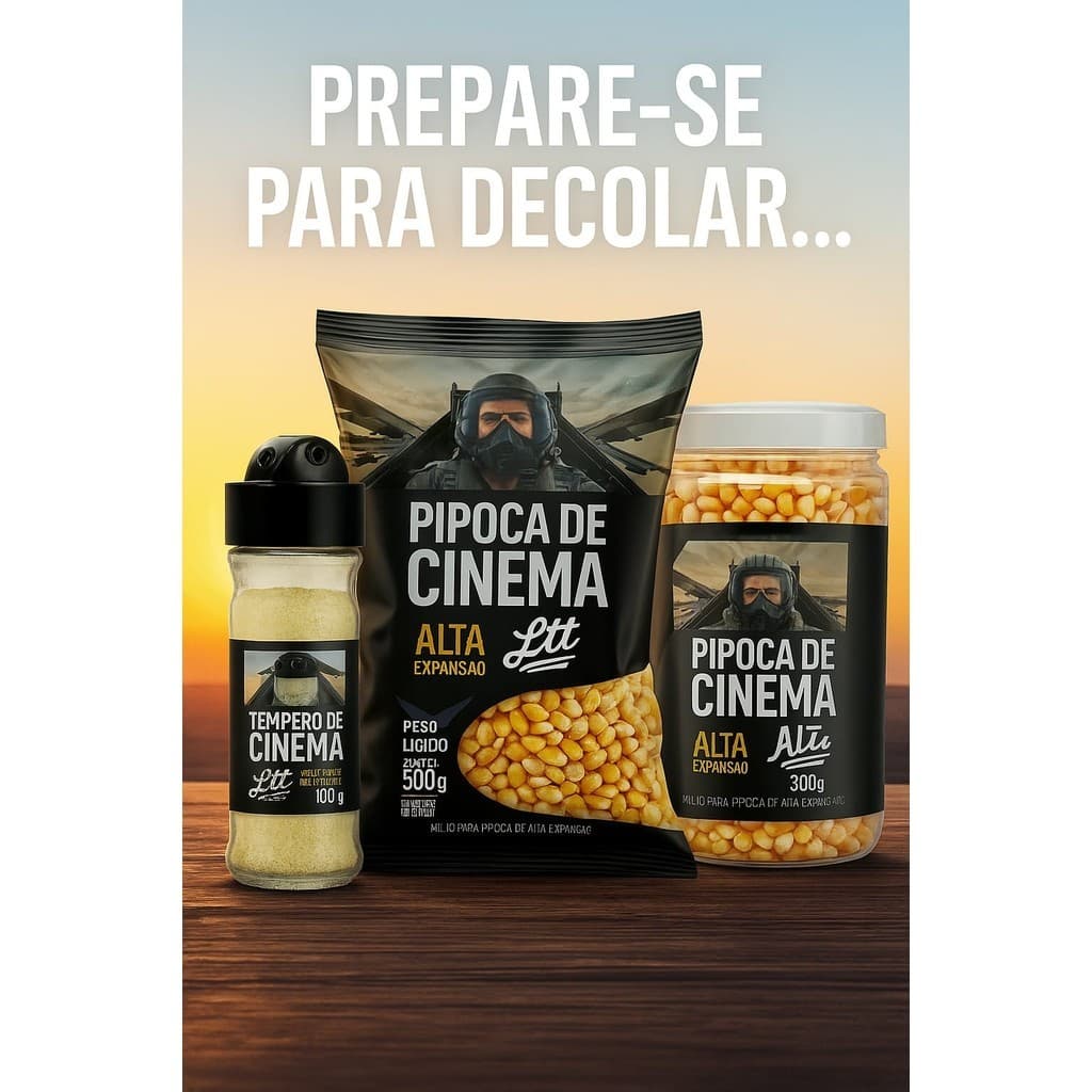Tempero Para Pipoca Sabor Manteiga 100g + Pipoca No Pote De Cinema 900g - Super Linha Premium Mais Tempero
