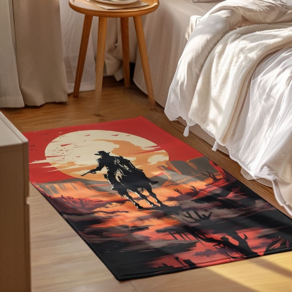 Tapete Decorativo 118x70cm Antiderrapante Sala, Quarto, Espaço Gamer