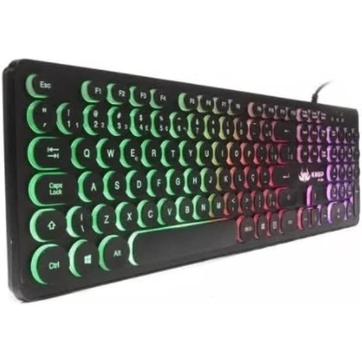 Teclado Gamer Led Rgb Iluminado Semi Mecânico KP-2059