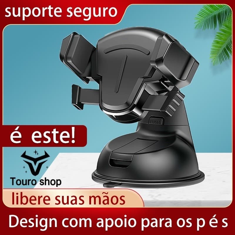 Trava Automática Anti-Queda Suporte Celular Automotivo Magnético 360° Imã Veícular Universal ZJ-1023