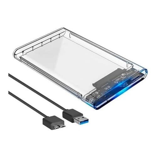 Case Hd Externo 2.5 E Sata Ssd Usb 3.0 Transparente Notebook