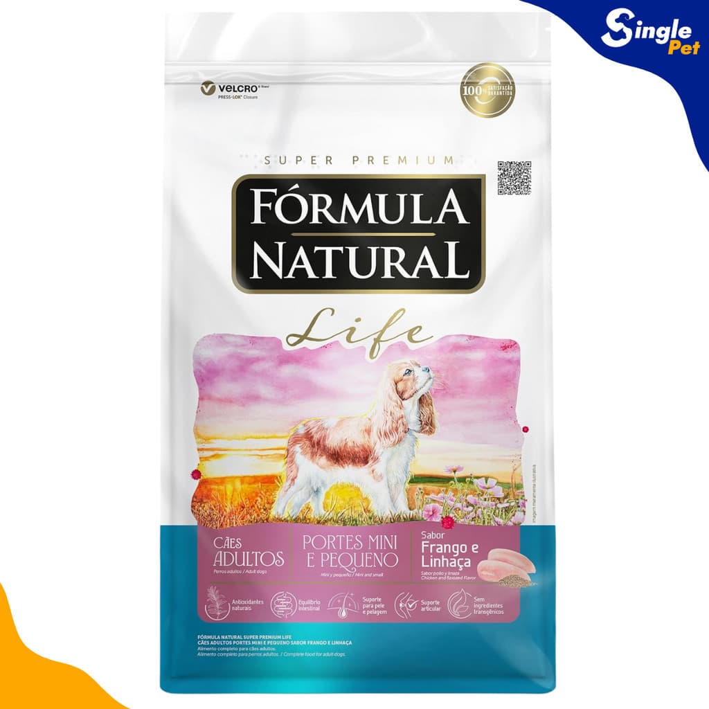 Ração Fórmula Natural Life Cães Adultos Porte Pequeno Cachorro Super Premium 1kg