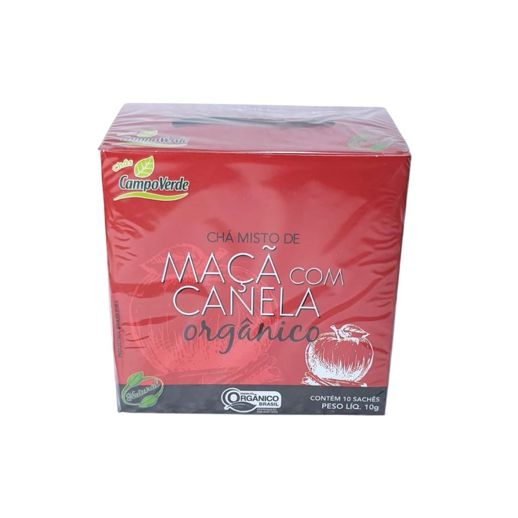 Chá Maça com Canela Orgânico Sachês Campo Verde