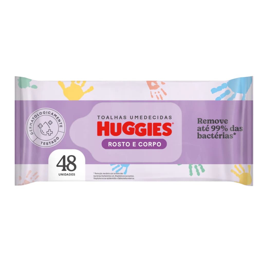 Kit c/ 96 Lenços Umedecidos Huggies Rosto e Corpo