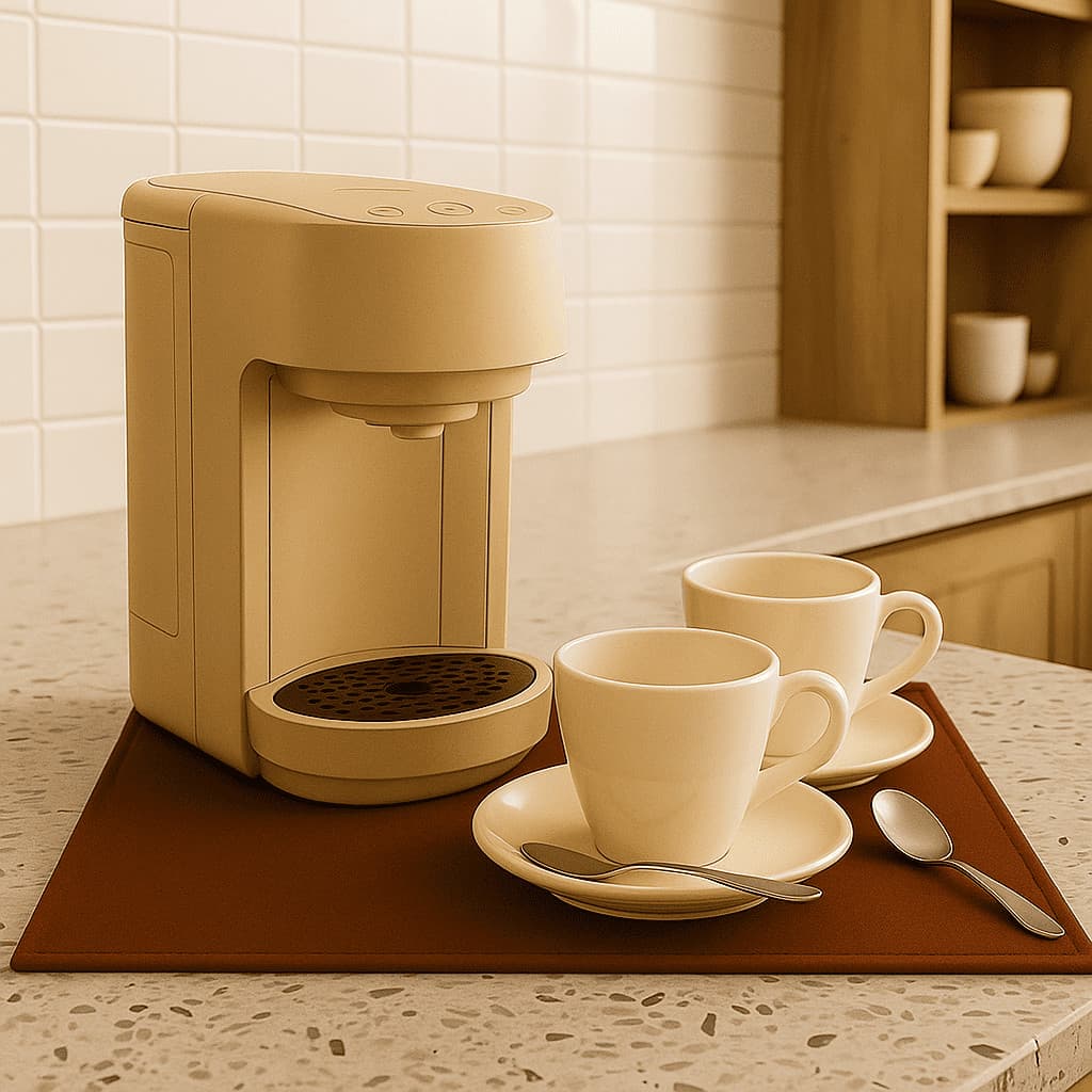 Tapete Cafeteira 40x30 Preto Antiderrapante Para Máquina Expresso