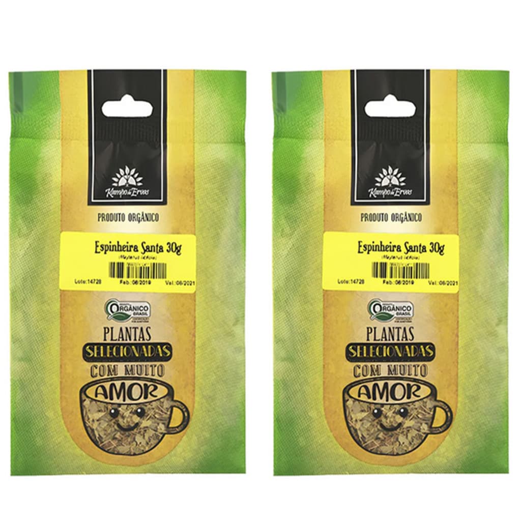 Espinheira Santa Orgânica Natura 30g Kampo Kit 2x Unidades
