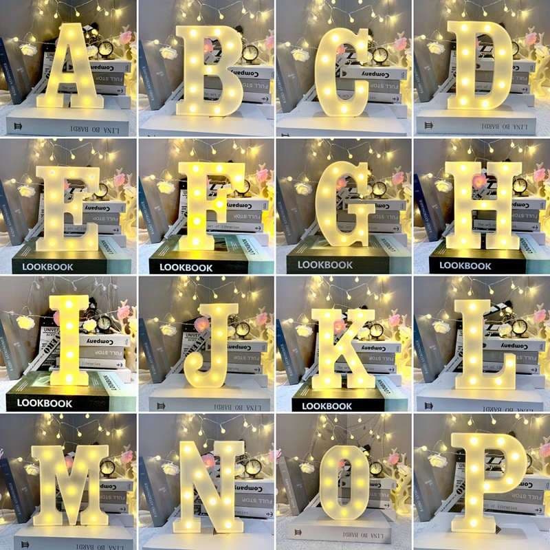Letra e numero Led Luminária 3D Decorativa Branco 21CM A-Z