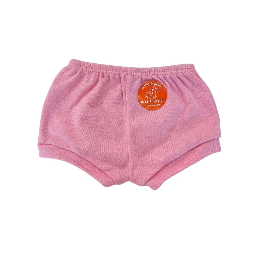 Kit Short Bebê Tapa Fralda 3 Peças 100% Algodão Feminino