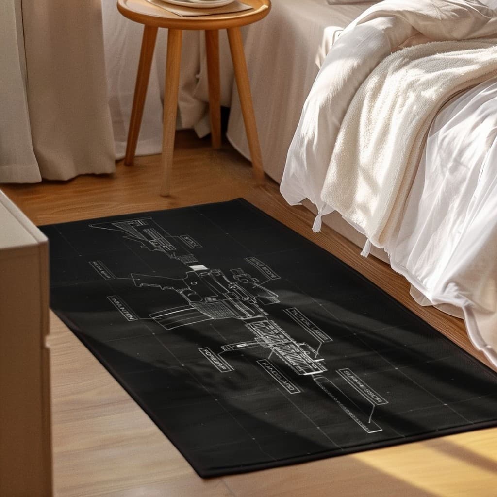 Tapete Decorativo 118x70cm Antiderrapante Sala, Quarto, Espaço Arma