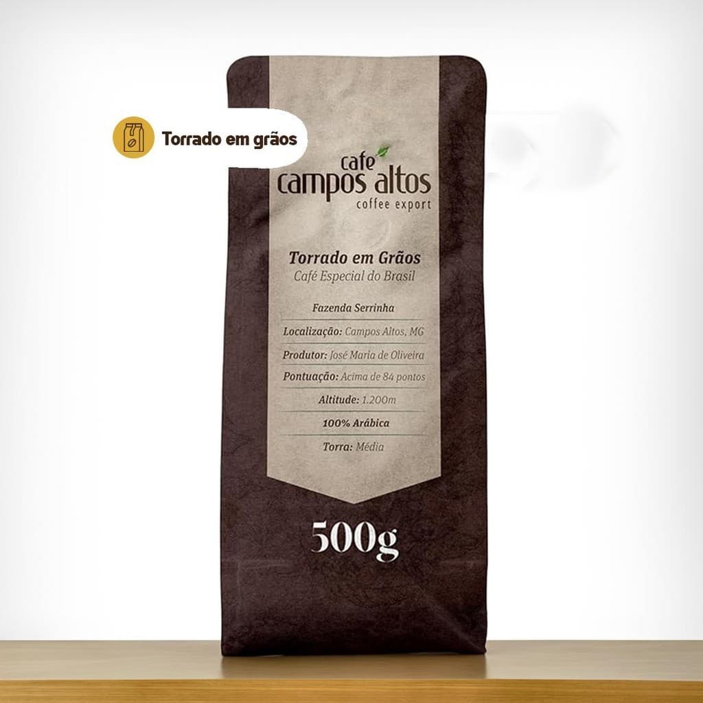 Café Especial 500g em Grão 100% Arábica - Café Campos Altos