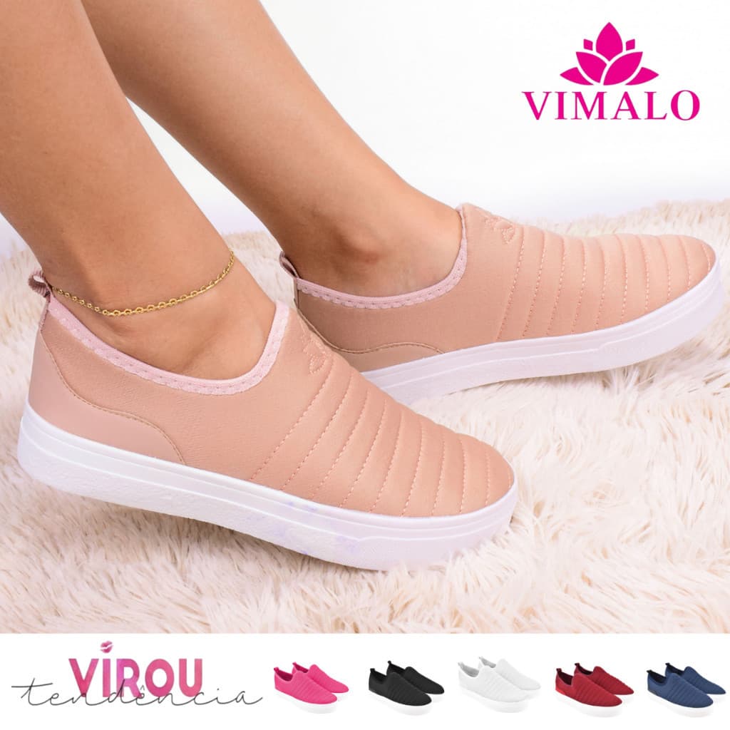 TÊNIS SLIP ON FEMININO SHOES 02 LEVE E CONFORTÁVEL