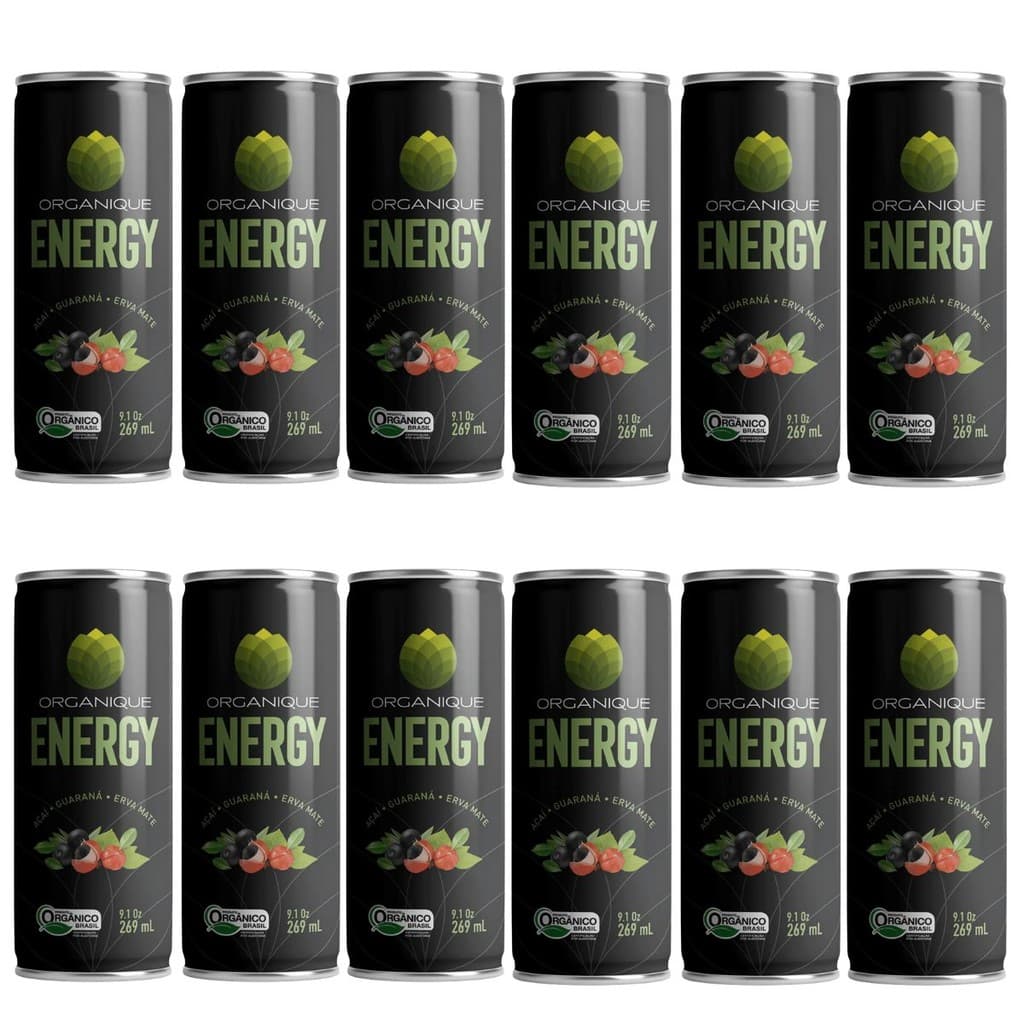 Energético Orgânico Organique Lata 269ml Kit com 12un
