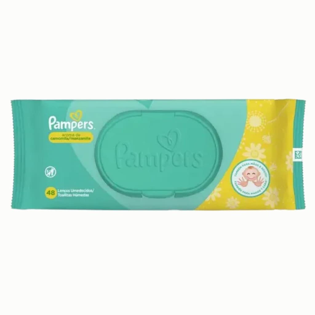 Lenço Umedecido Pampers Aroma de Camomila 48 Unidades