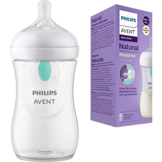 Mamadeira Pétala 3.0 com AirFree Transparente 260 ml - Avent