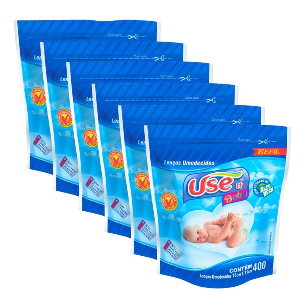 Lenços Umedecidos Use It Baby 6 Refis com 400 Unidades