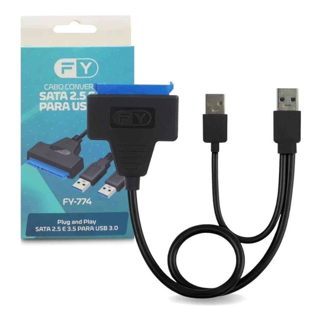 Adaptador Cabo Tipo Case Hd 3.0 Externo Sata 2,5 3,5 Ssd T38